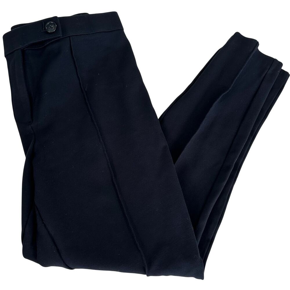 J Crew Pixie Pant in Stretch Ponte Black Zipper Tall L Slim Legging High Rise